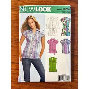 UNCUT NEW LOOK SEWING PATTERN 6704 MISSES' SHIRT/TUNIC SZ 10-22